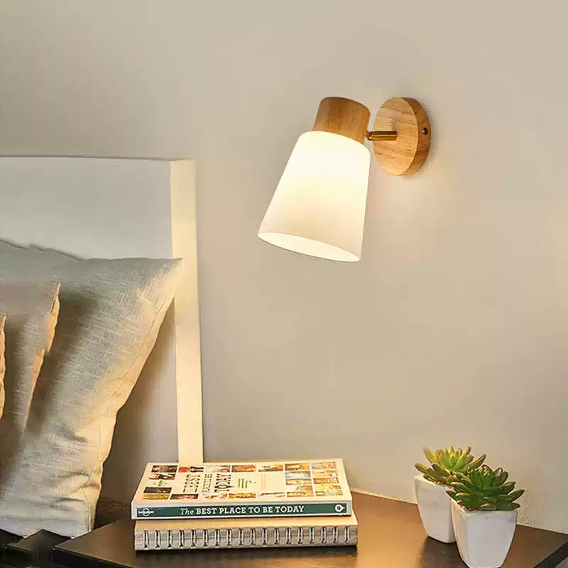 Nordic Minimalist Log Rotatable Bedside Angle Adjustable Personality Creative Aisle Living Room Background Wall Light