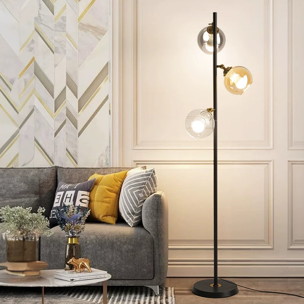 Italian minimalist floor lamp, living room sofa, next to the high-end sense of second-hand bedroom, bedside atmosphere, vertical decorative lamp